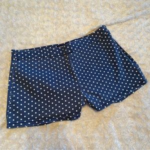 XXI Polka Dot Cotton Blue White Denim Shorts Side Zip Size 30